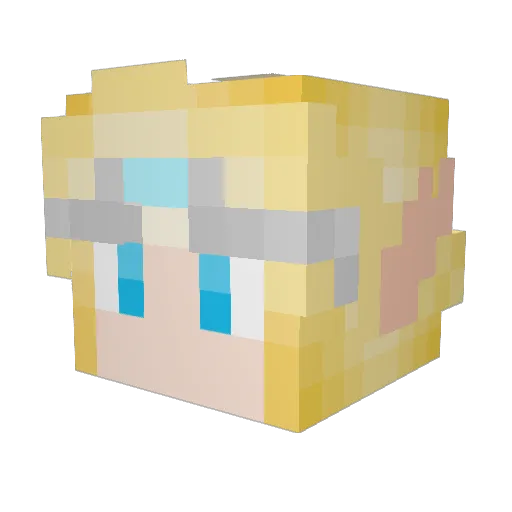 MiDgLeY Minecraft avatar head, 3D render