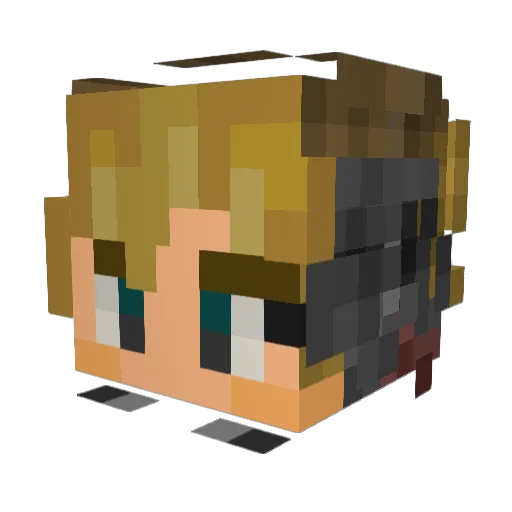 MiGwa Minecraft avatar head, 3D render