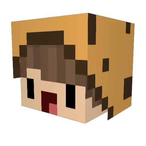MiIex Minecraft avatar head, 3D render