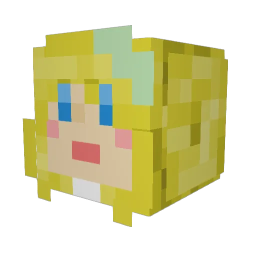 MiLanMing Minecraft avatar head, 3D render