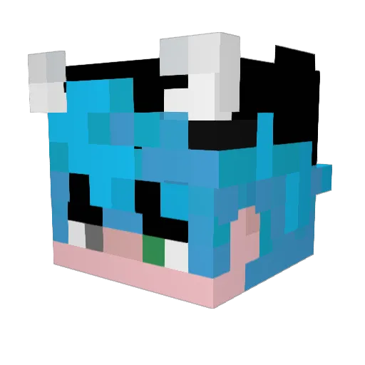 MiLlKuN Minecraft avatar head, 3D render