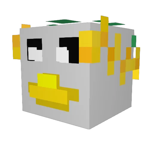 MiQueeN Minecraft avatar head, 3D render