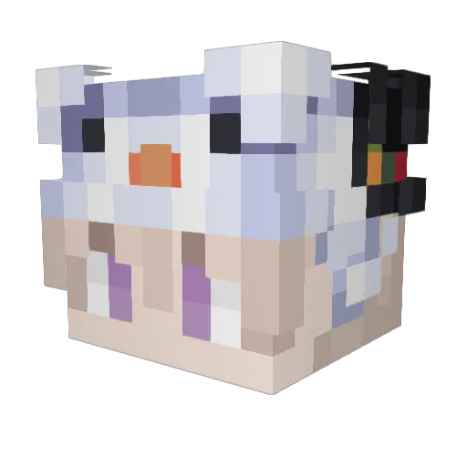 MiRaKiSaE Minecraft avatar head, 3D render