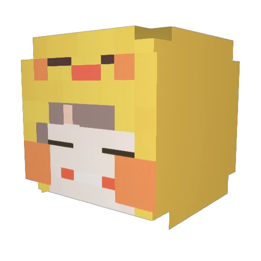 MiSaO3O Minecraft avatar head, 3D render