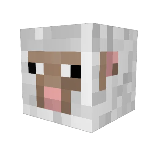 MiSheep Minecraft avatar head, 3D render