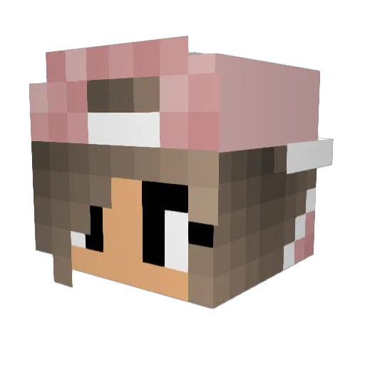 MiShellKaS Minecraft avatar head, 3D render