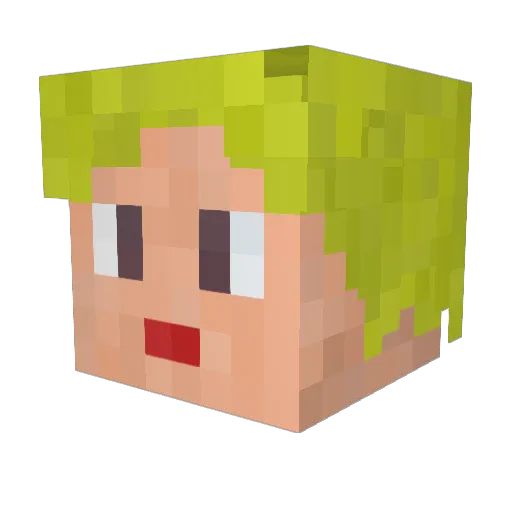 Mi_Chou Minecraft avatar head, 3D render