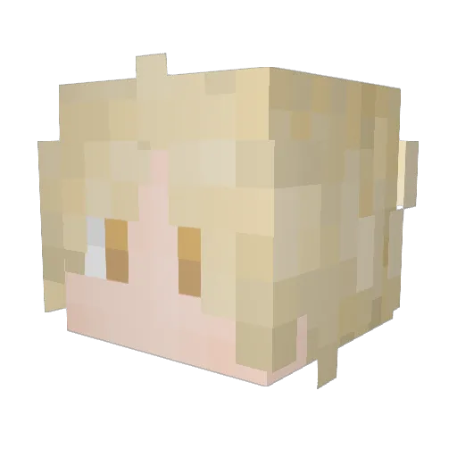 Mi_Xiou Minecraft avatar head, 3D render