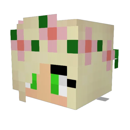 MiaB444 Minecraft avatar head, 3D render