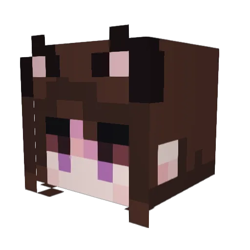 MiaFM Minecraft avatar head, 3D render
