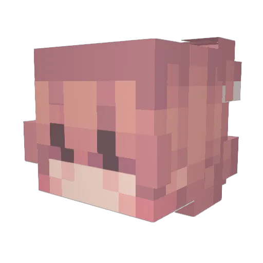 MiaTwT Minecraft avatar head, 3D render