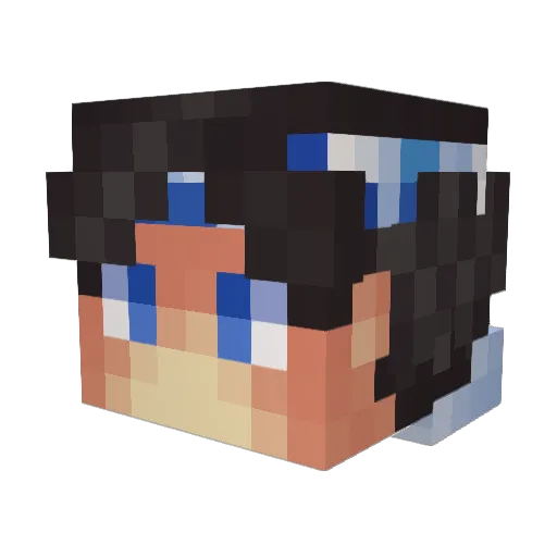 Mia_3A Minecraft avatar head, 3D render