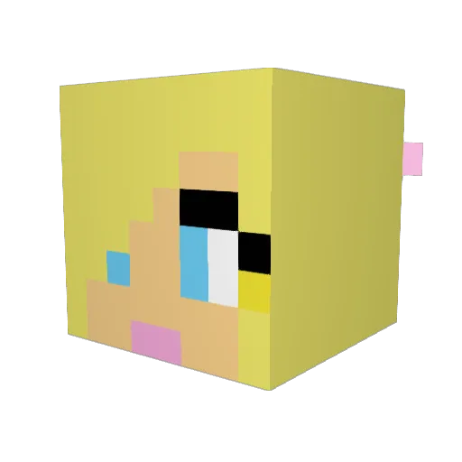 Miagora Minecraft avatar head, 3D render