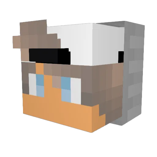 Miallstar Minecraft avatar head, 3D render