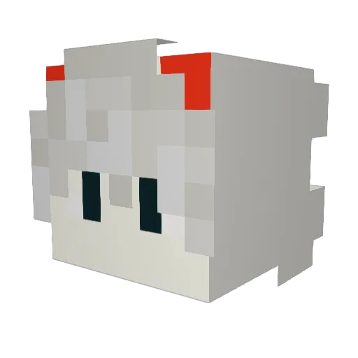 MianMa Minecraft avatar head, 3D render