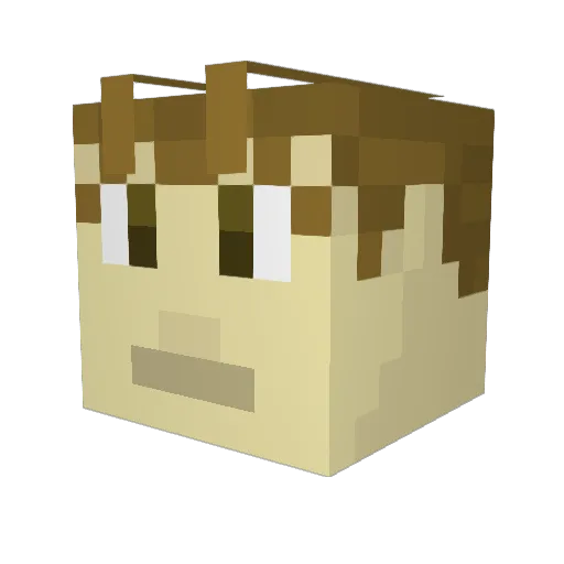 MianMonty Minecraft avatar head, 3D render