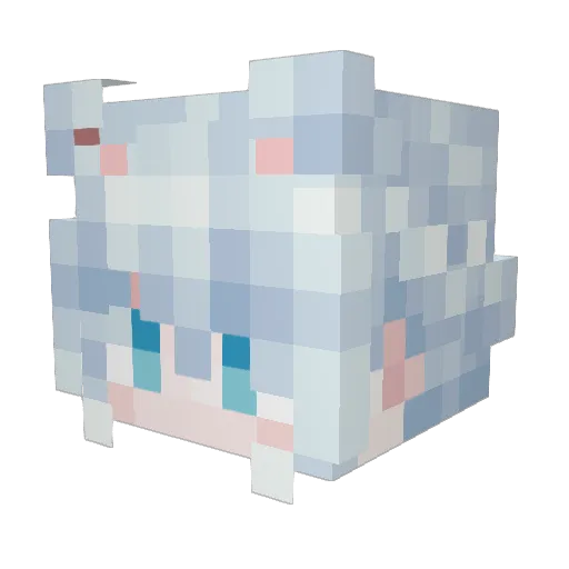 Miao_binhan Minecraft avatar head, 3D render