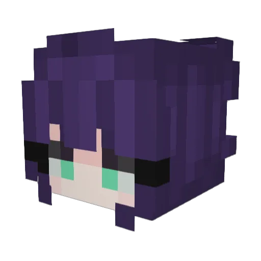 Miaphonic Minecraft avatar head, 3D render