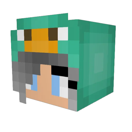 MiauMic Minecraft avatar head, 3D render