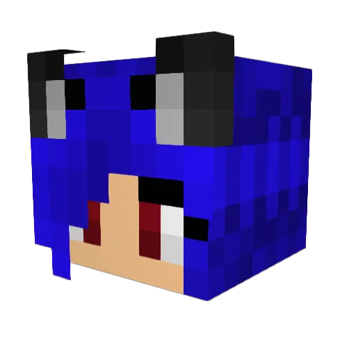Miaui Minecraft avatar head, 3D render