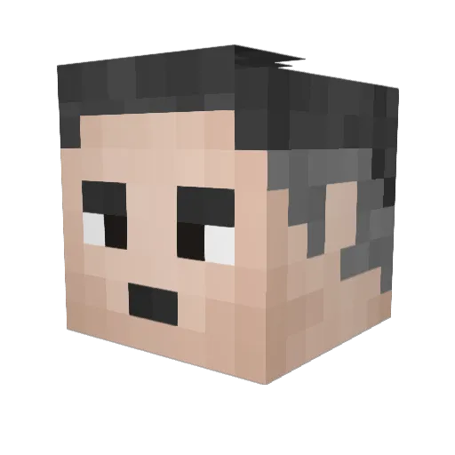 Miauj Minecraft avatar head, 3D render