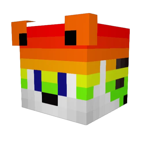 Miautrax Minecraft avatar head, 3D render