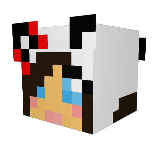 Miauwy Minecraft avatar head, 3D render