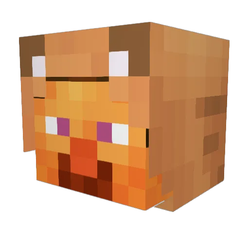 Miawjy Minecraft avatar head, 3D render