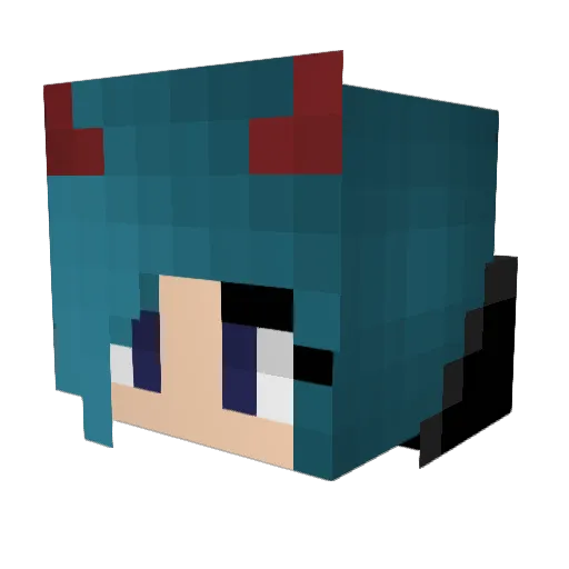 Miazei Minecraft avatar head, 3D render