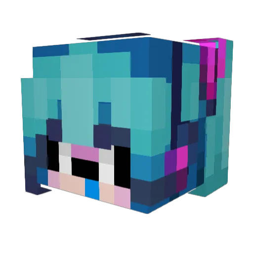 Miazin Minecraft avatar head, 3D render