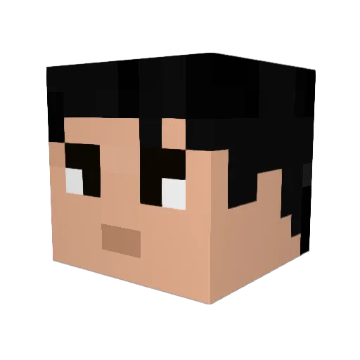Mibrax Minecraft avatar head, 3D render