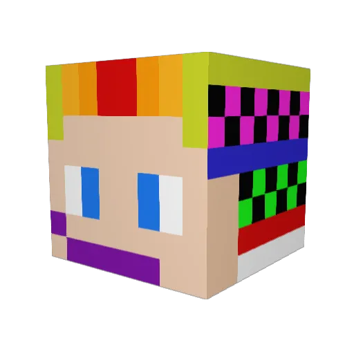 Mibuti Minecraft avatar head, 3D render