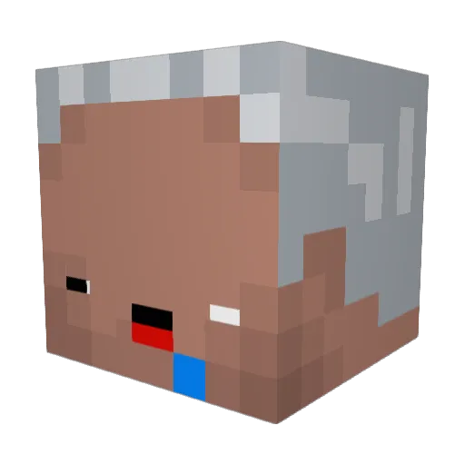 MicSto Minecraft avatar head, 3D render