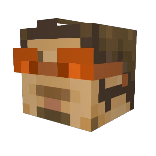 Micahaha Minecraft avatar head, 3D render