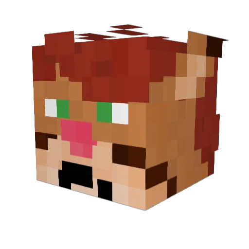 Micalis Minecraft avatar head, 3D render