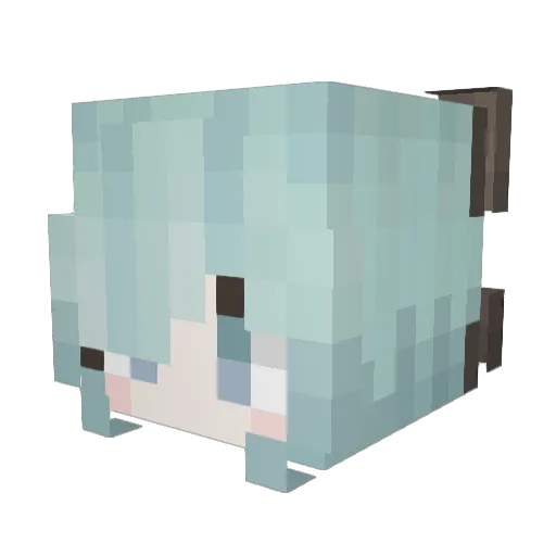 Mice Minecraft avatar head, 3D render