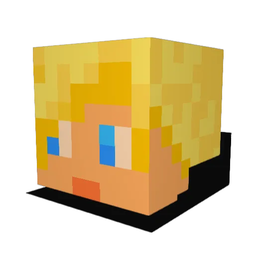MichKich Minecraft avatar head, 3D render