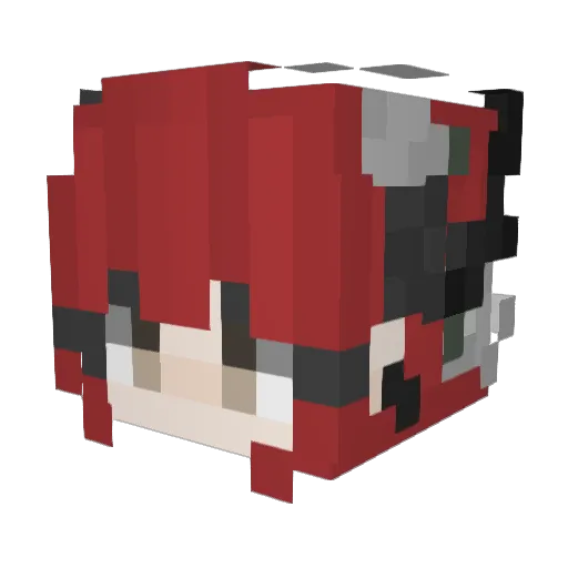 Mich_fire Minecraft avatar head, 3D render