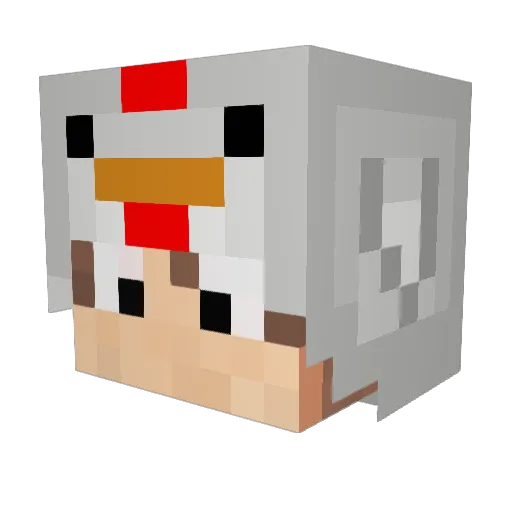 Micha Minecraft avatar head, 3D render