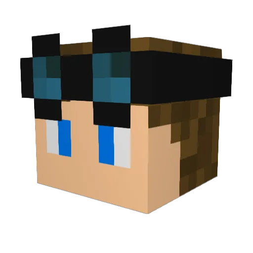 MichaClark Minecraft avatar head, 3D render