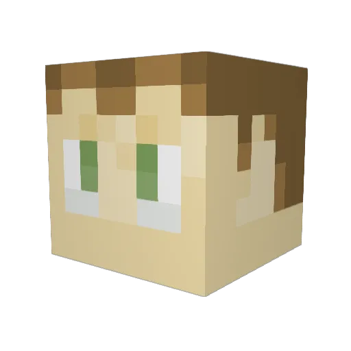 Michasim Minecraft avatar head, 3D render
