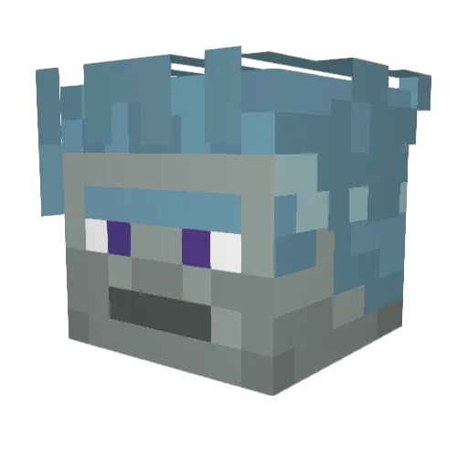 Michawk Minecraft avatar head, 3D render