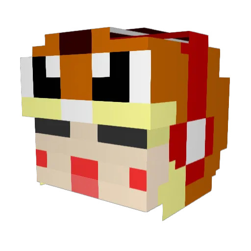 Micheez Minecraft avatar head, 3D render