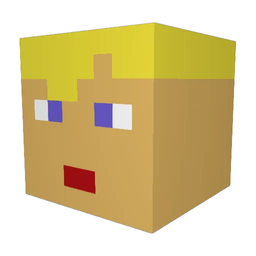 Michel799 Minecraft avatar head, 3D render