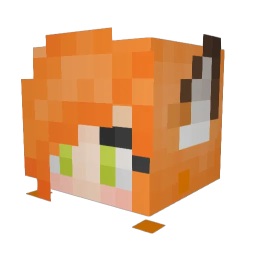 MicheleFOX Minecraft avatar head, 3D render