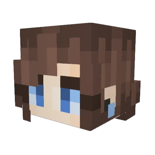 Michellejulia Minecraft avatar head, 3D render