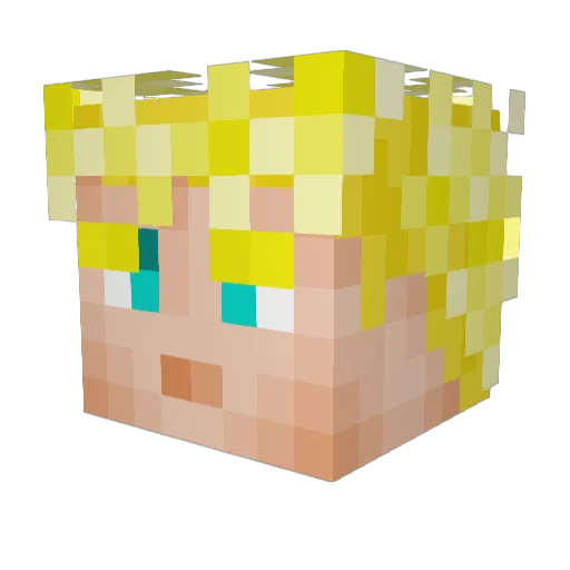 Micheluz Minecraft avatar head, 3D render