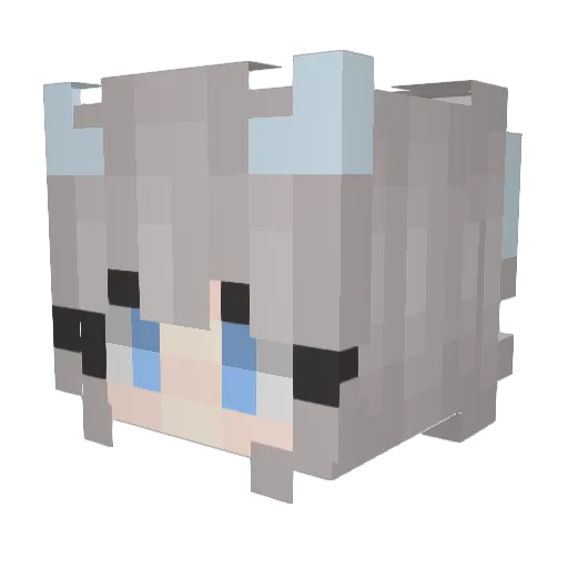 Michhiko Minecraft avatar head, 3D render