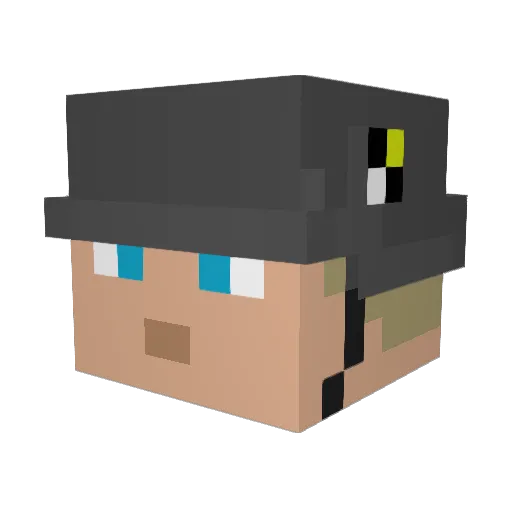Michigammer Minecraft avatar head, 3D render
