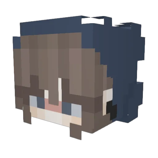 Michimiaw Minecraft avatar head, 3D render